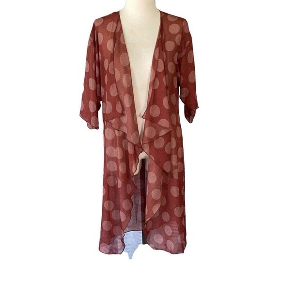 LuLaRoe Chiffon Long Shirley Kimono Cover Up Women’s Medium - Picture 1 of 6